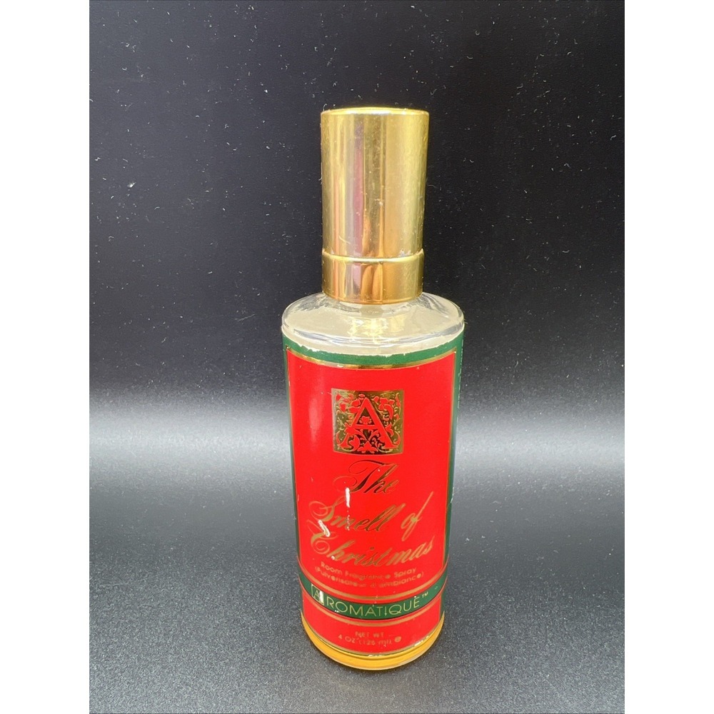 VTG AROMATIQUE THE SMELL OF CHRISTMAS 4 OZ‎ ROOM FRAGRANCE SPRAY GLASS BOTTLE